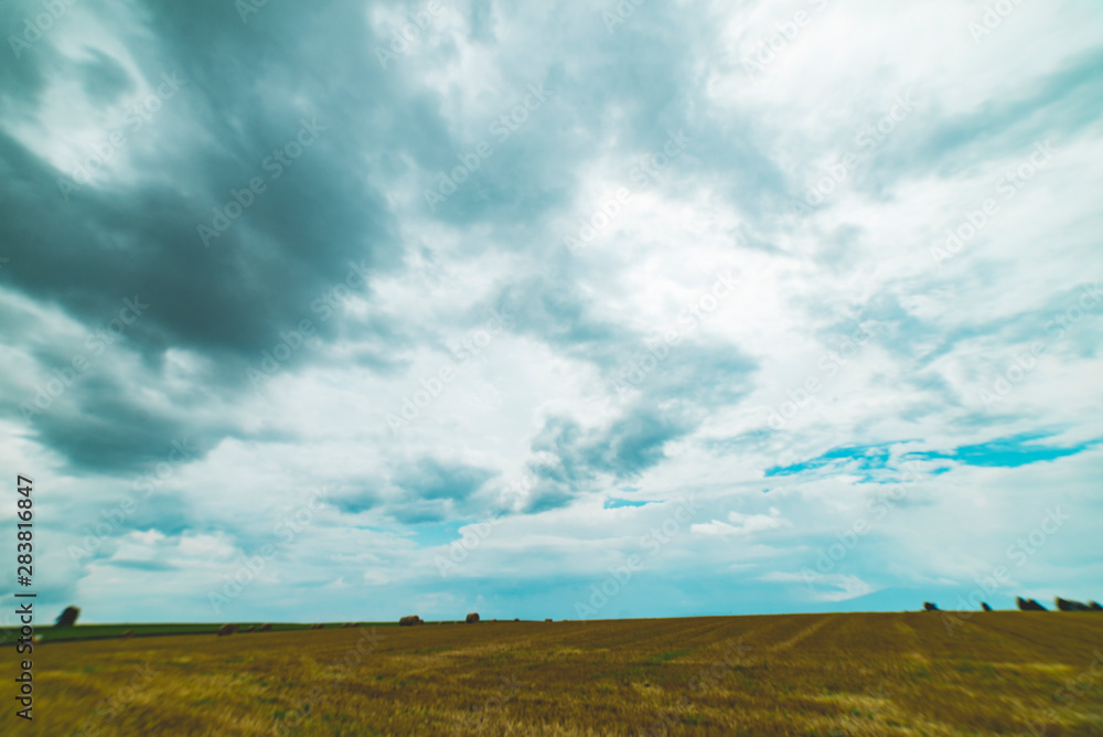 landscape with blue sky and clouds