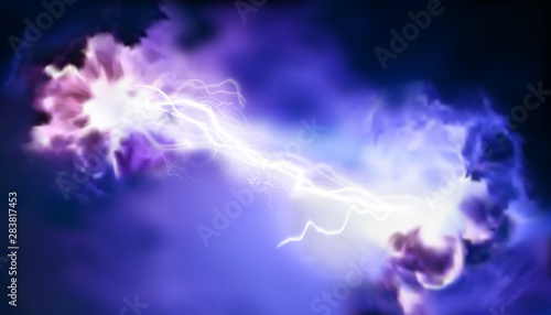 Wallpaper Mural Electric storm. Clouds. Light effects. Electrical energy. Vector illustration. Torontodigital.ca