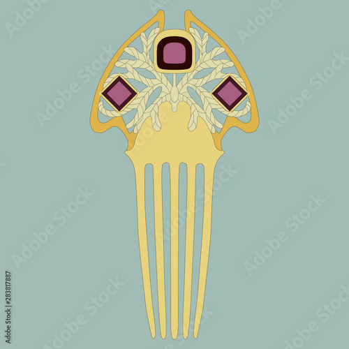 Fototapeta Art Nouveau style comb