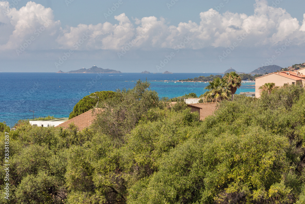 Beautiful seascape in Ajaccio, Corsica island, France.