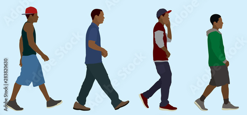 Black Teen Boys Walking