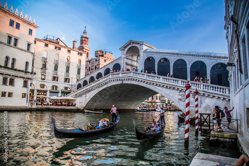 Views of streets and canals in Venice Italy