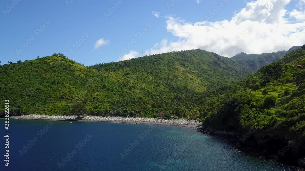 Ocean, Mountains and Beach - Wide View - Bali Ocean, Mountains and Beach - Wide View - Bali