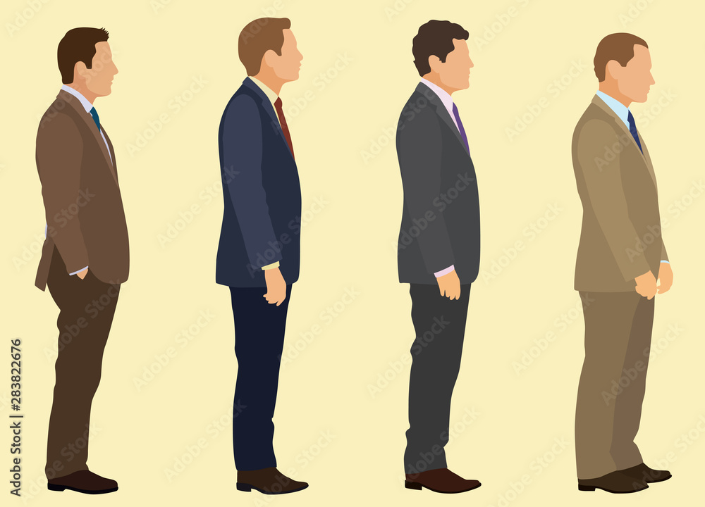 Businessmen Waiting in Line Businessmen Waiting in Line