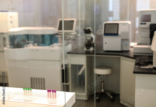 Drug manufacturing laboratory equipment close-up. © Unique Vision