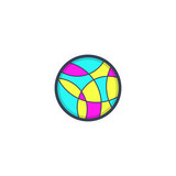 Colorful mosaic abstract creative logo in a circle