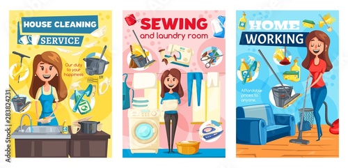 Home cleaning, housewife laundry, sewing service