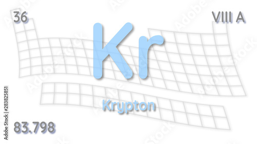 Krypton chemical element  physics and chemistry illustration backdrop