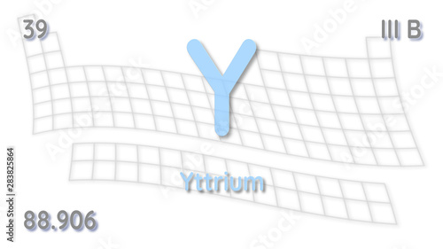 Yttrium chemical element  physics and chemistry illustration backdrop