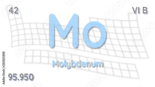 Molybdenum chemical element  physics and chemistry illustration backdrop