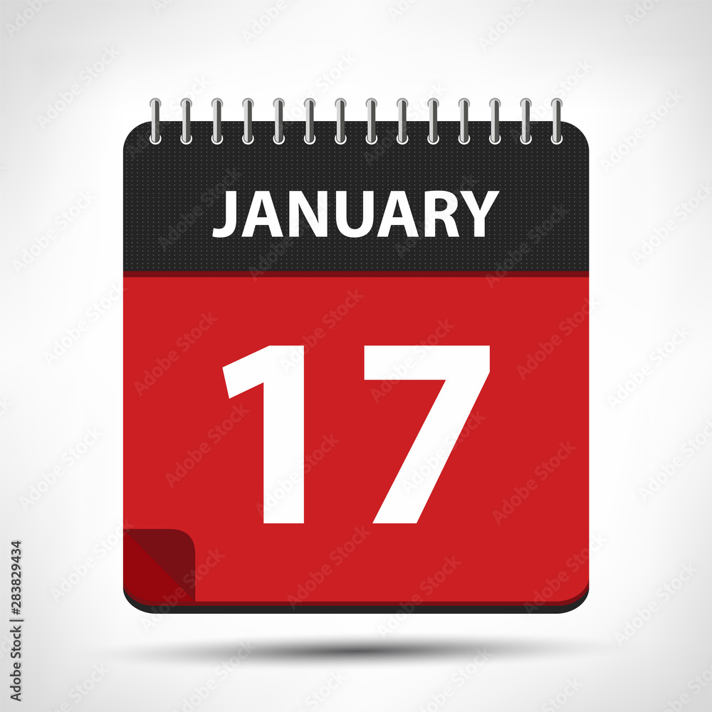 January 17 - Calendar Icon - Calendar design template January 17 - Calendar Icon - Calendar design template