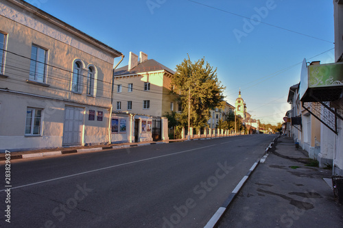 Lane in the city of Kolomna, street at sunset