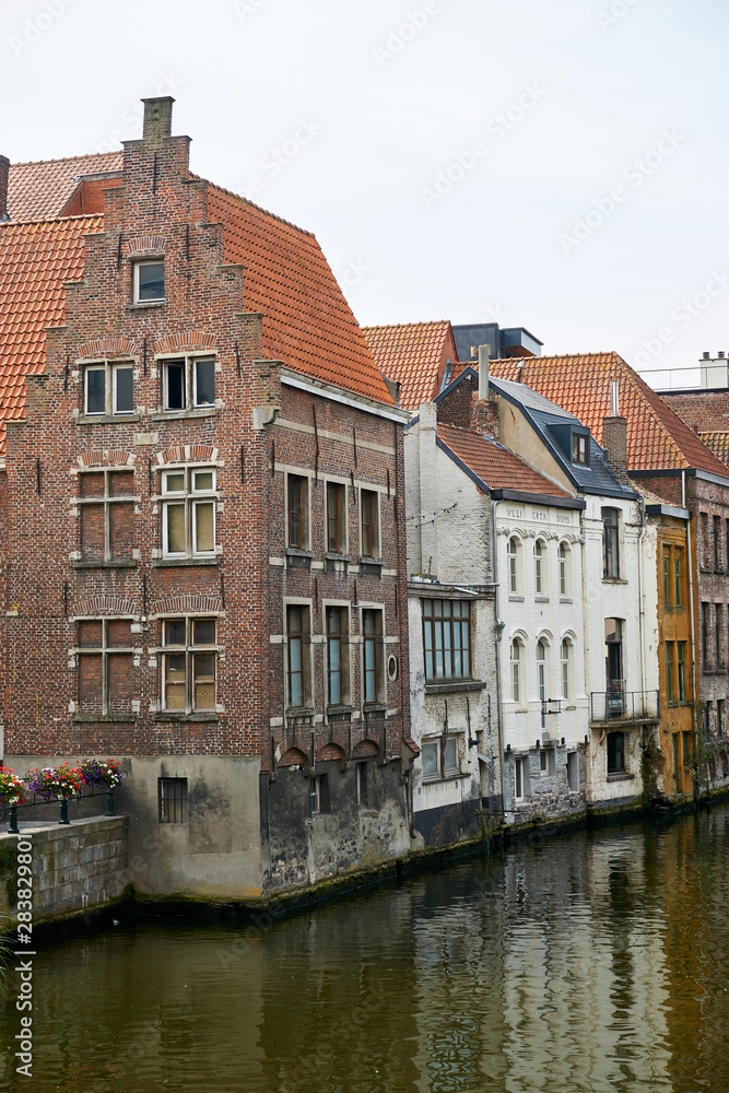 View of river canal in Ghent