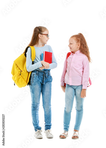 Cute little schoolgirls on ...