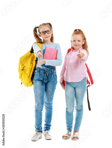 Cute little schoolgirls sho...