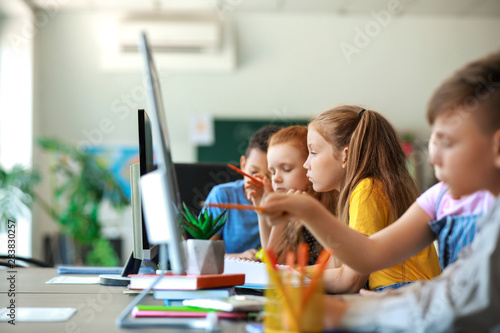 Cute little pupils during l...