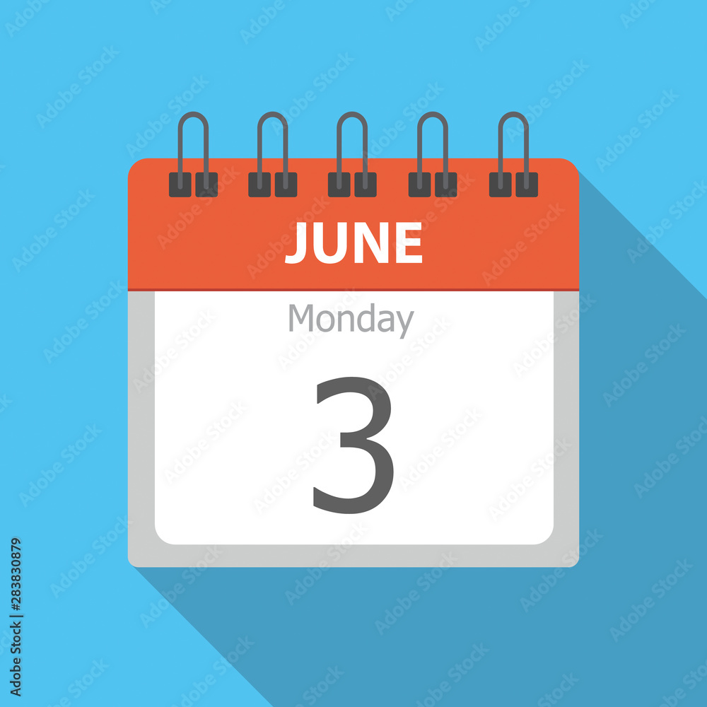 Monday 3 - June - Calendar icon Monday 3 - June - Calendar icon