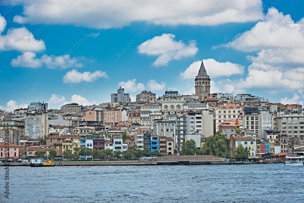 Istanbul city skyline with Galata tower in Turkey
