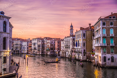 Views of streets and canals in Venice Italy