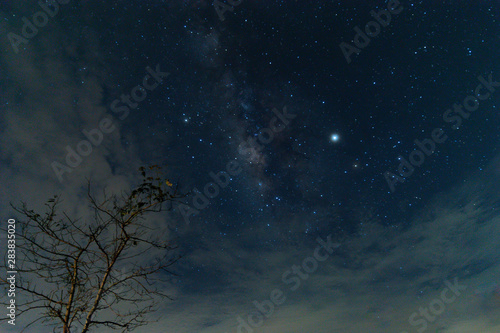 The Milky Way and the stars in the beautiful night sky