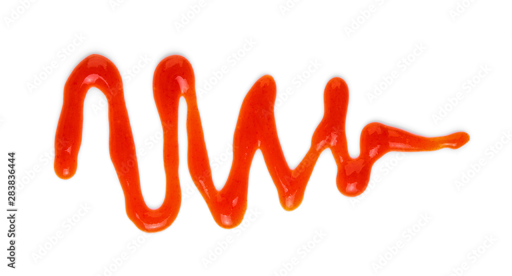 chilli sauce isolated on white background. Top view chilli sauce isolated on white background. Top view