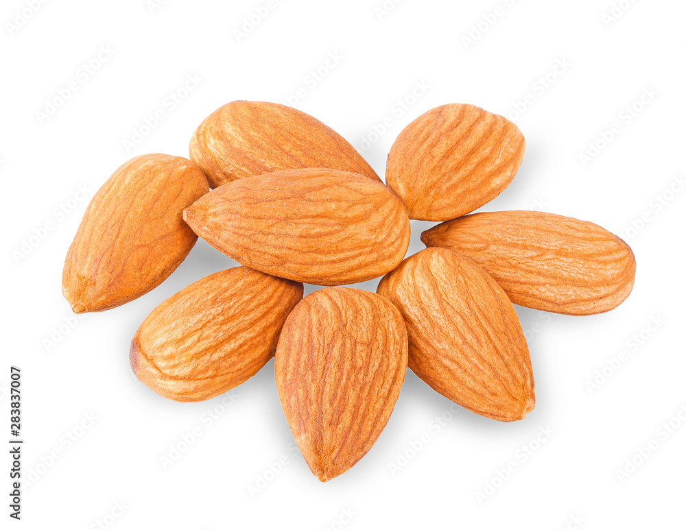 almonds isolated on white blackground almonds isolated on white blackground