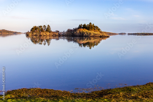 Hills and islands reflected in Lough Corrib