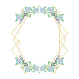 Isolated rustic flowers frame design
