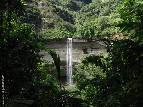 Gocta waterfall in peruvian jungle photo