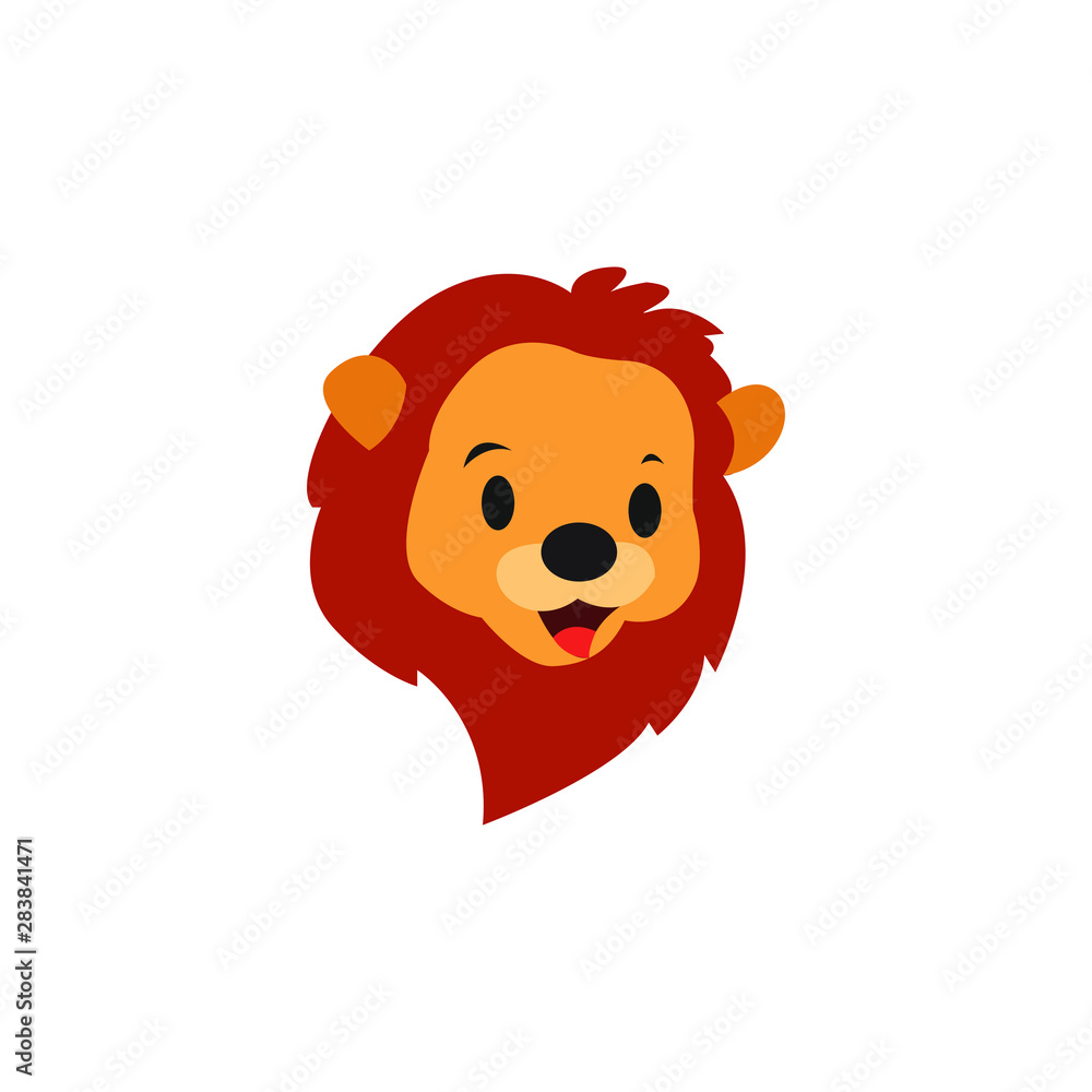 Cute Lion Face Emoticon Emoji Expression Illustration logo Cute Lion Face Emoticon Emoji Expression Illustration logo