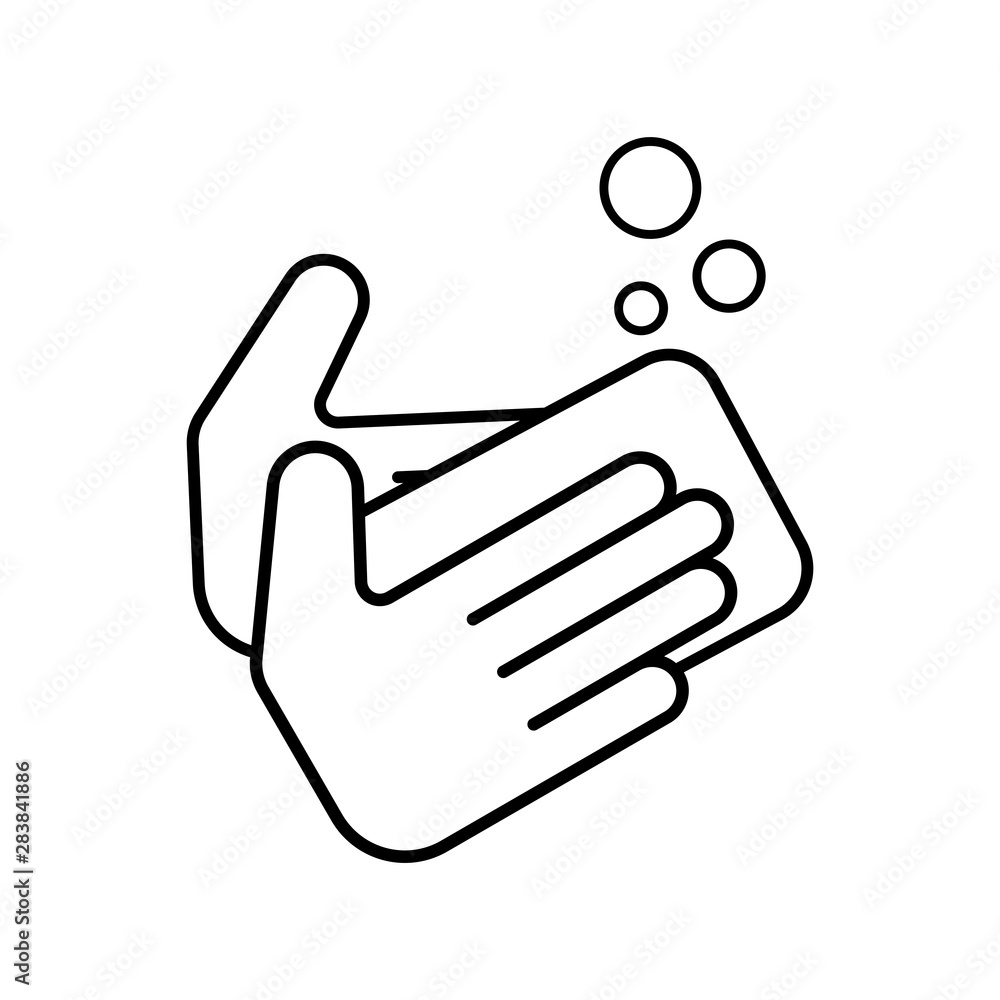 wash hand with soap icon sign vector wash hand with soap icon sign vector