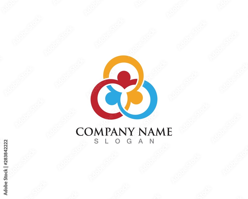 Obraz premium People community logo and vector template design