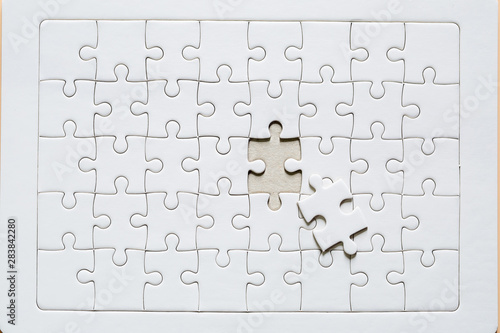 White jigsaw puzzle photo