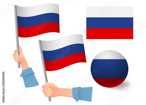 Free Download russia flag in hand icon - GFXLoad