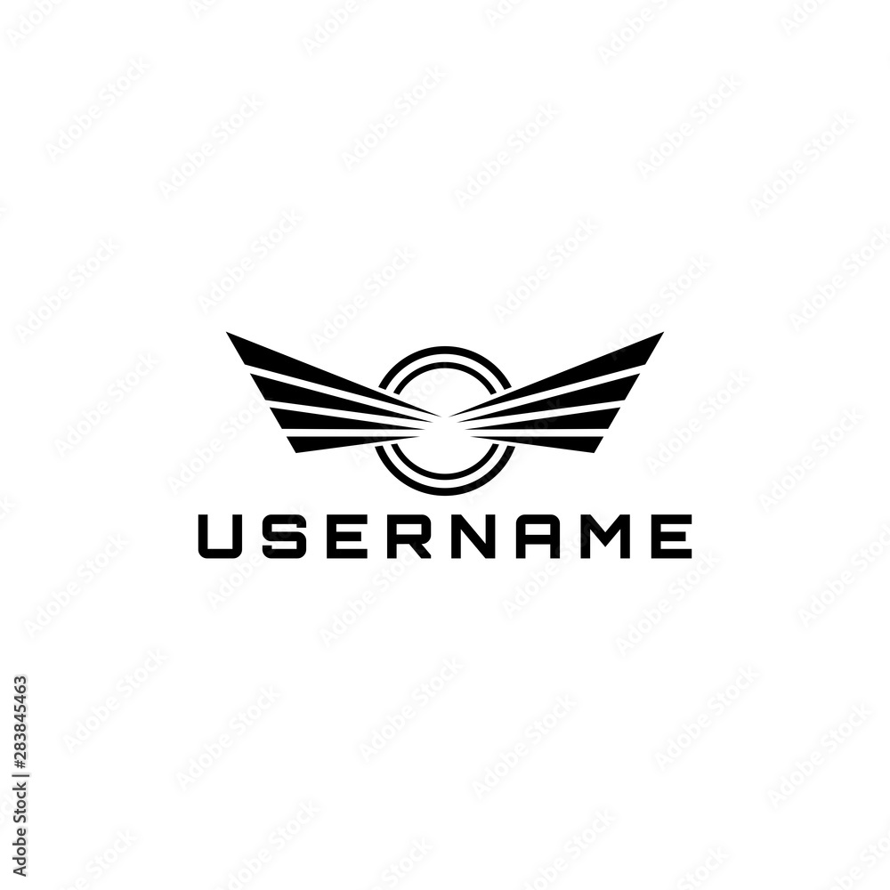 wing logo concept black vector wing logo concept black vector