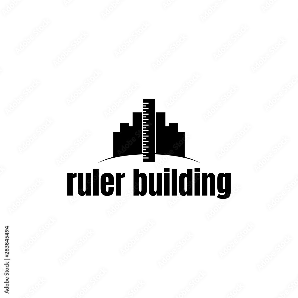 ruler building logo concept vector