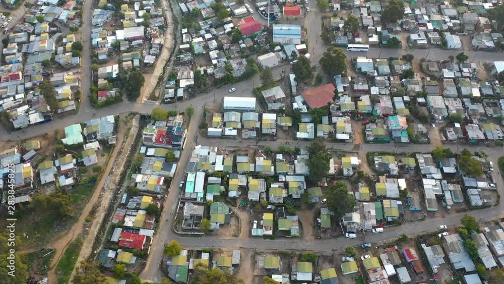 Aerial view of a township community in Cape Town, South Africa. Aerial view of a township community in Cape Town, South Africa.