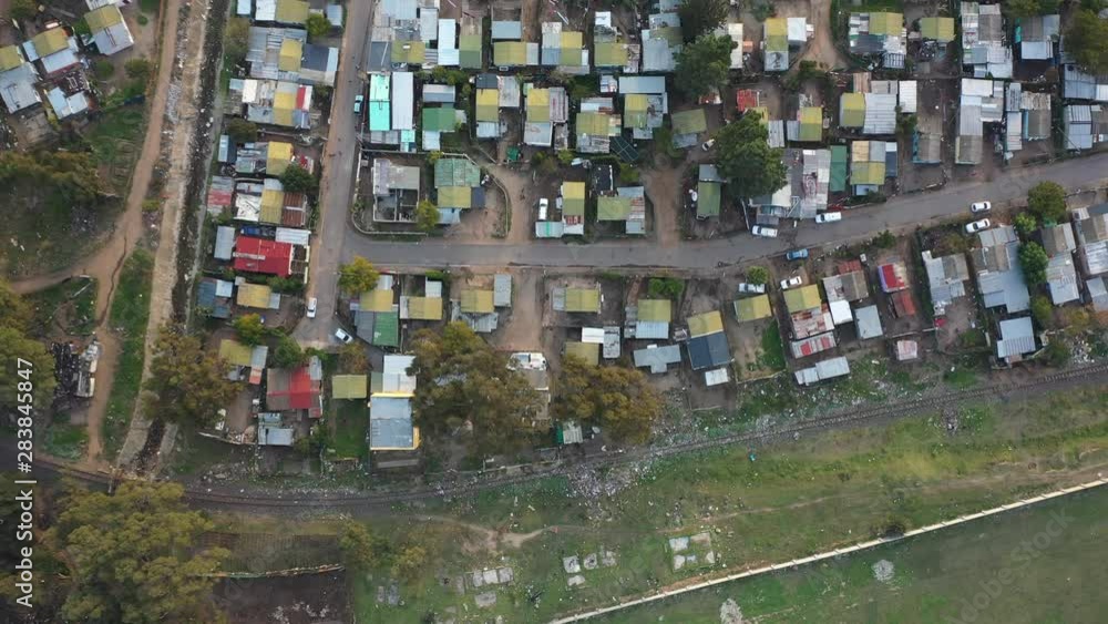 Aerial view of a township community in Cape Town, South Africa. Aerial view of a township community in Cape Town, South Africa.