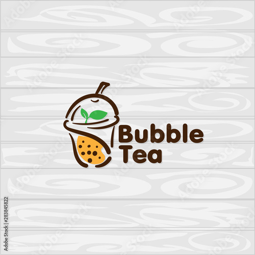 bubble tea logo icon graphic template