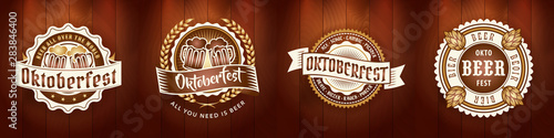 Oktoberfest beer logo bundle set for bar or pub