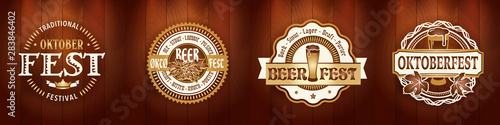 Oktoberfest beer logo bundle set for bar or pub