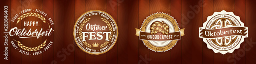 Oktoberfest beer logo bundle set for bar or pub