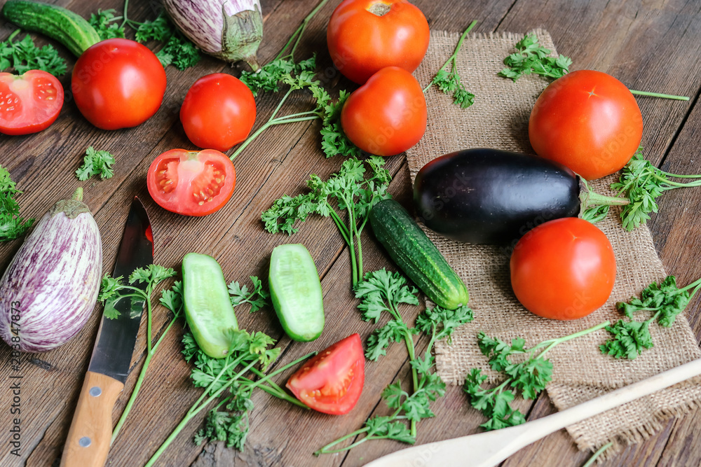 ripe vegetables on a wooden table ripe vegetables on a wooden table