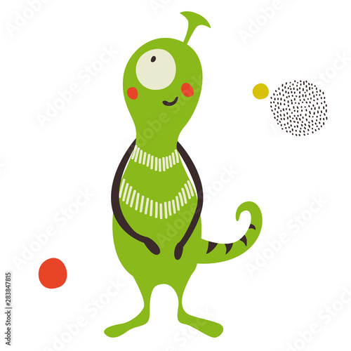Monster flat color illustration on white