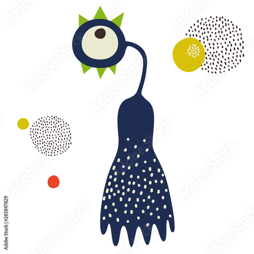 Monster flat color illustration on white