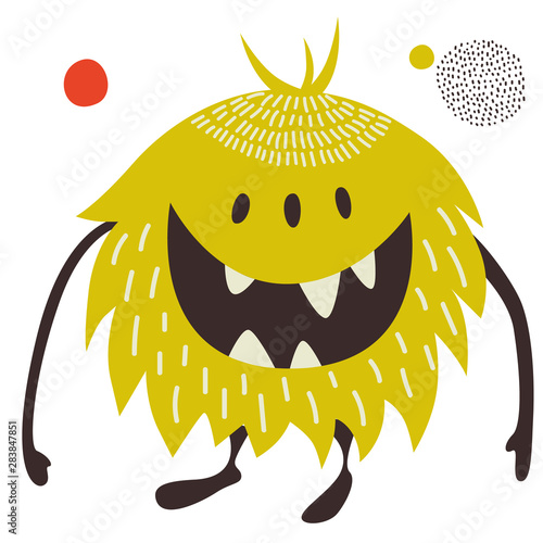 Monster flat color illustration on white