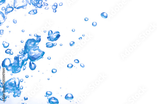 water splash, air bubbles water on white background