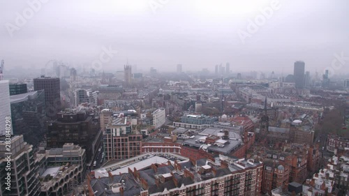 Wallpaper Mural This shot depicts a panoramic view of London with a clear outlines of the most loved historical monuments surrounded by foggy mysterious atmosphere. Torontodigital.ca