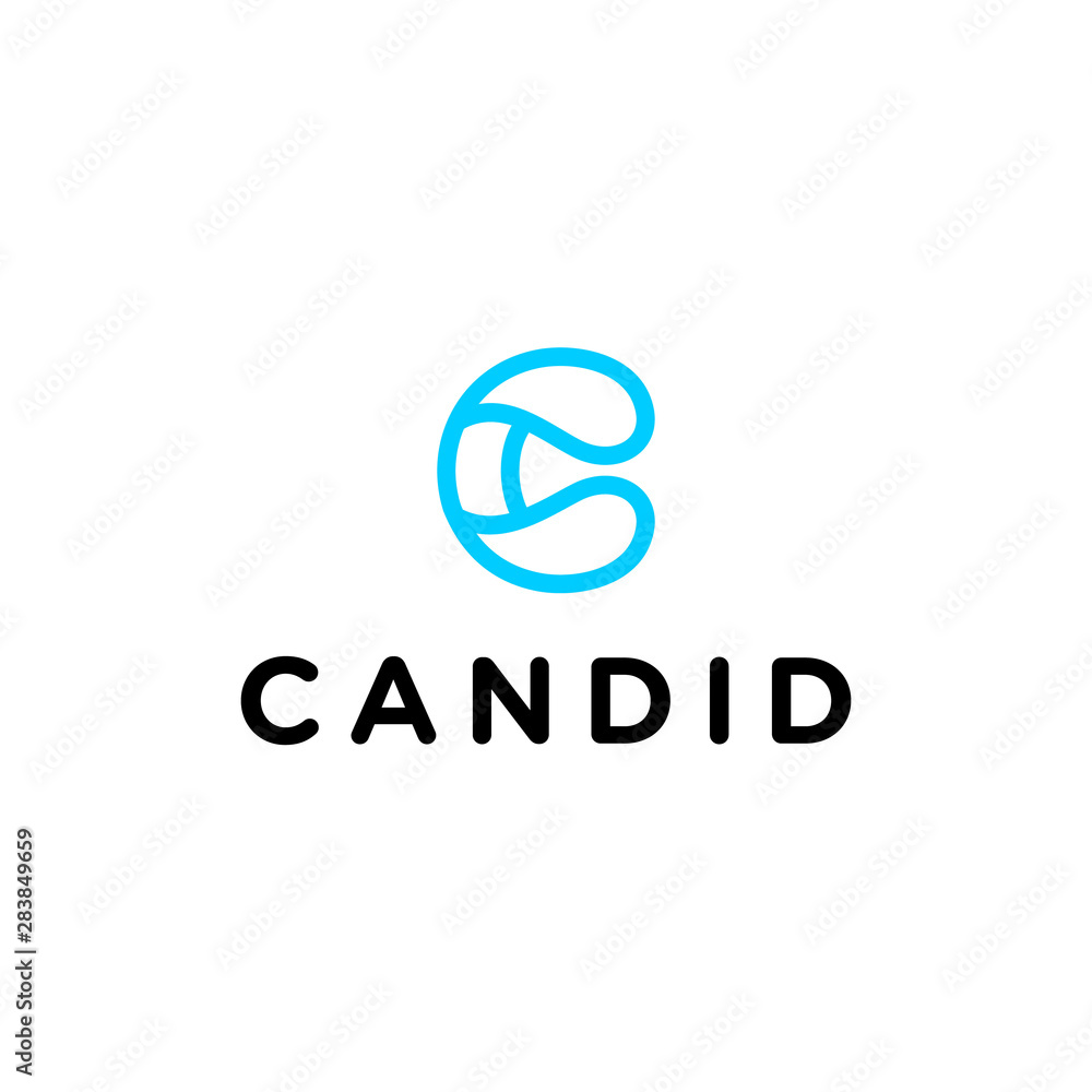 Illustration abstract Initial C for candid logo design vector