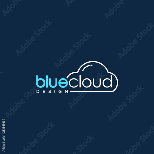 Line art design of a cloud in the merge with typography